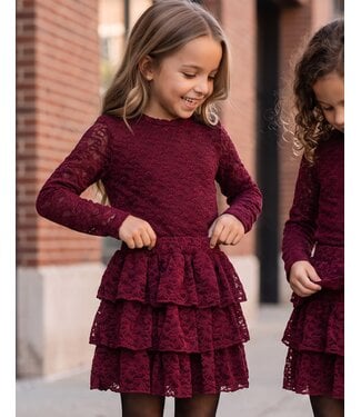 Lace Ruffle Set Bordeaux – 2-delig