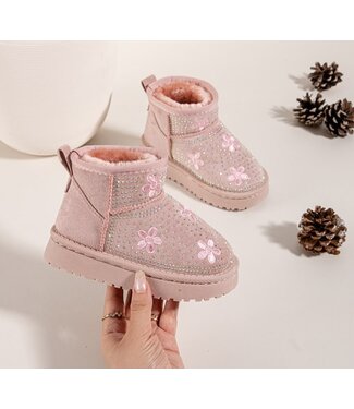 Flower Sparkle Boots - Roze