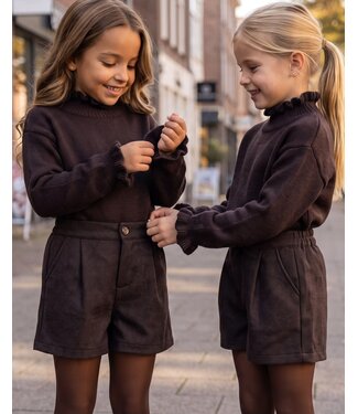 Ruffle Knit & Button Short Set – Bruin