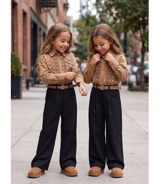 Wide Leg Pantalon Zwart – Met Riem