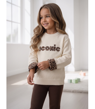 Iconic Leopard Knit Sweater – Ecru