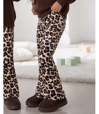 Velvet Leopard Flared Broek