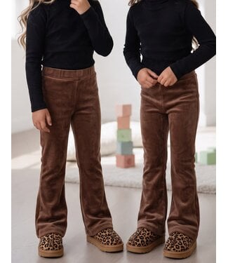 Velvet Flared Broek - Bruin