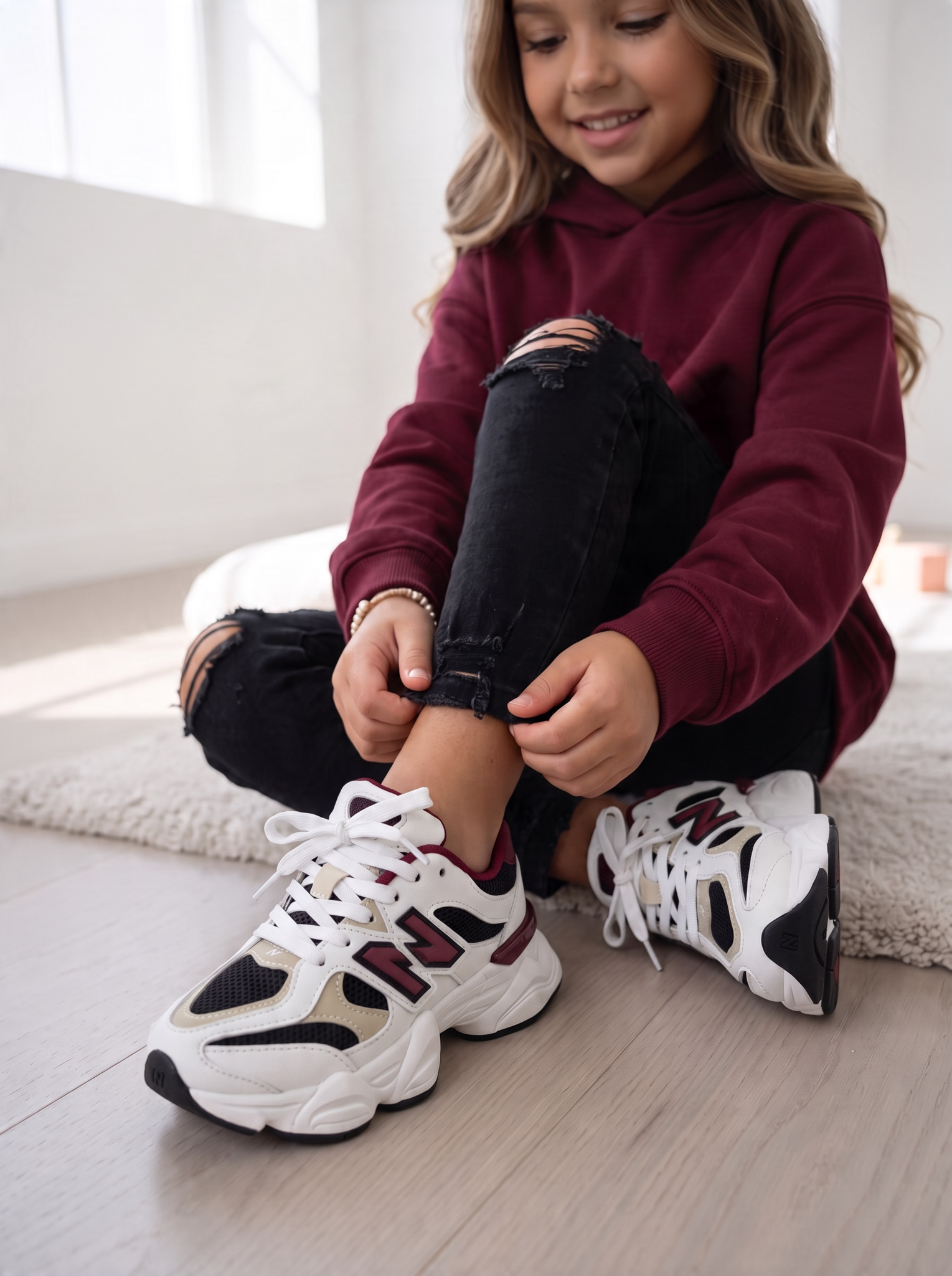 Nova Chunky Sneakers - Wit/Bordeaux (Verzenddatum 29 okt)