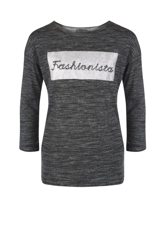 Geisha Geisha longsleeve 72561K-900 grey melange/silver