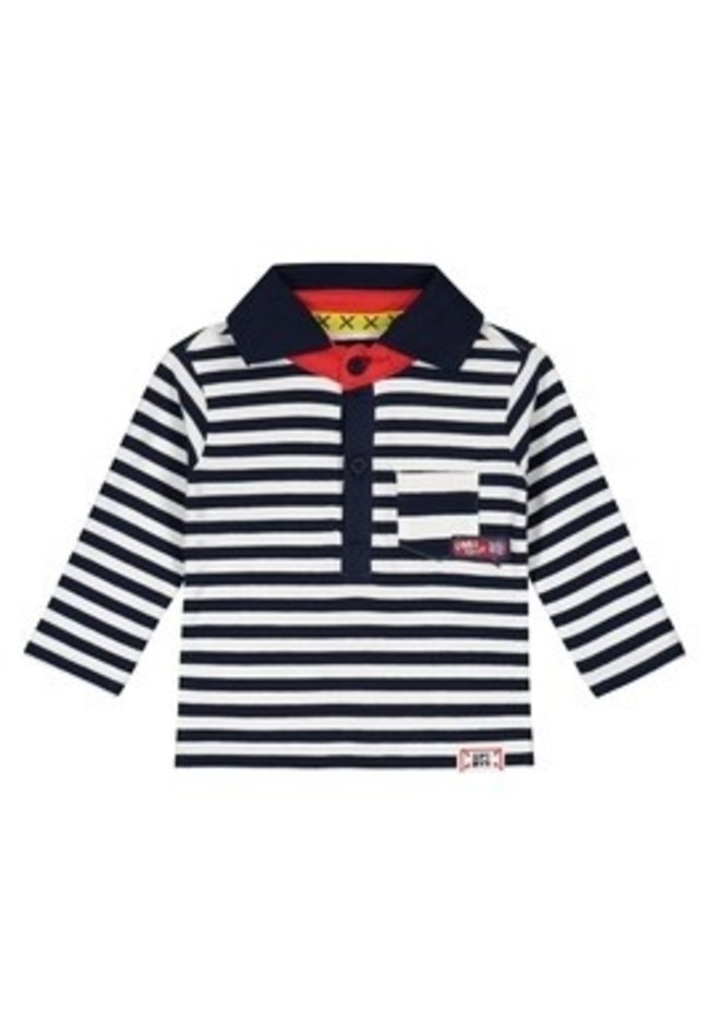 Quapi Quapi  polo longsleeve Ber S201 dark blue stripe