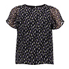 Frankie & Liberty Frankie & Liberty blouse korte mouw Cady FL22114 print black/purple rain/soft yellow