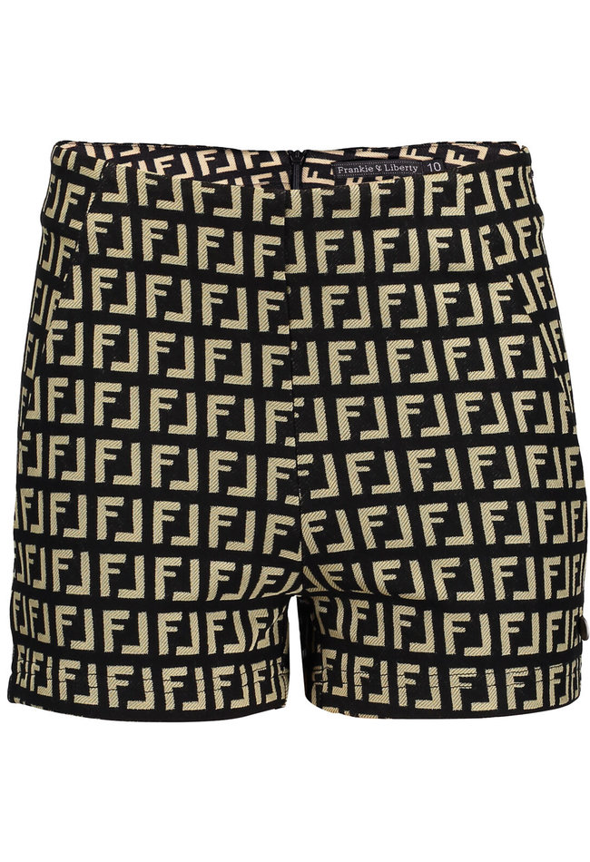 Frankie & Liberty Frankie & Liberty korte broek Chloe FL22217 black met logo print