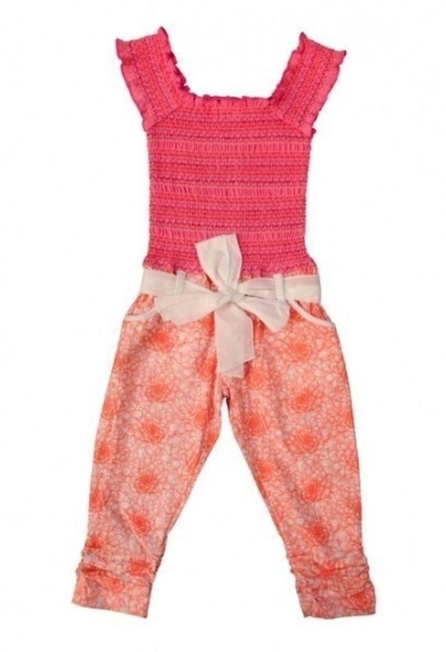 Lofff LoFff jumpsuit Z7525-02 dahlia print coral