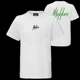 Malelions Malelions Junior Double Signature t-shirt MJ-SS21-1-02-105 white/mint