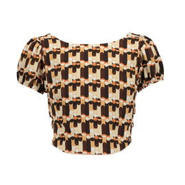 Frankie & Liberty Frankie & Liberty top Hinte FL23207 print chocolate brown soft sand