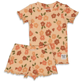 Feetje Feetje pyjama shortama 505000671 bloemen perzik Premium Summerwear Belle Bloom