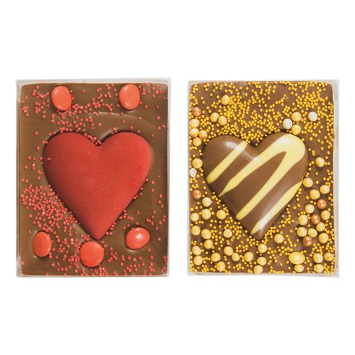 Duo setje | Choco bars goud & rood met hart