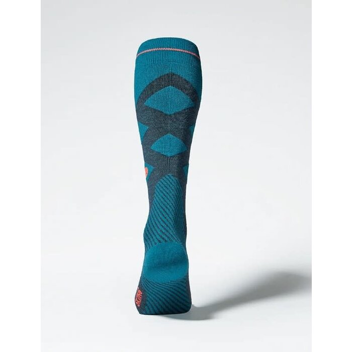 Stox Stox Merino Skiing Socks  Heren Blauwgroen/neonrood