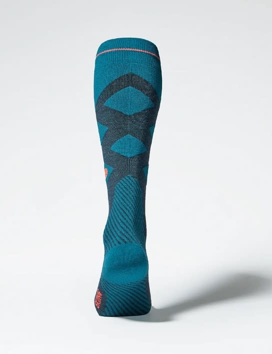 Stox Stox Merino Skiing Socks  Heren Blauwgroen/neonrood