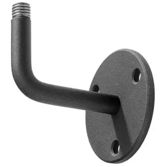 Leuninghouder schroefmontage zwart rond design 8 cm lang