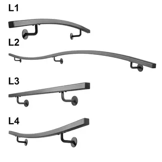 Gebogen Trapleuningset Vierkant