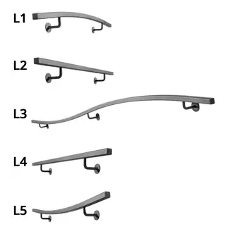 Gebogen Trapleuningset Vierkant