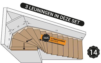 Boven kwart trap linksom met lepe hoek