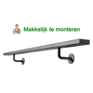 Zwart Stalen Trapleuning Plat Design