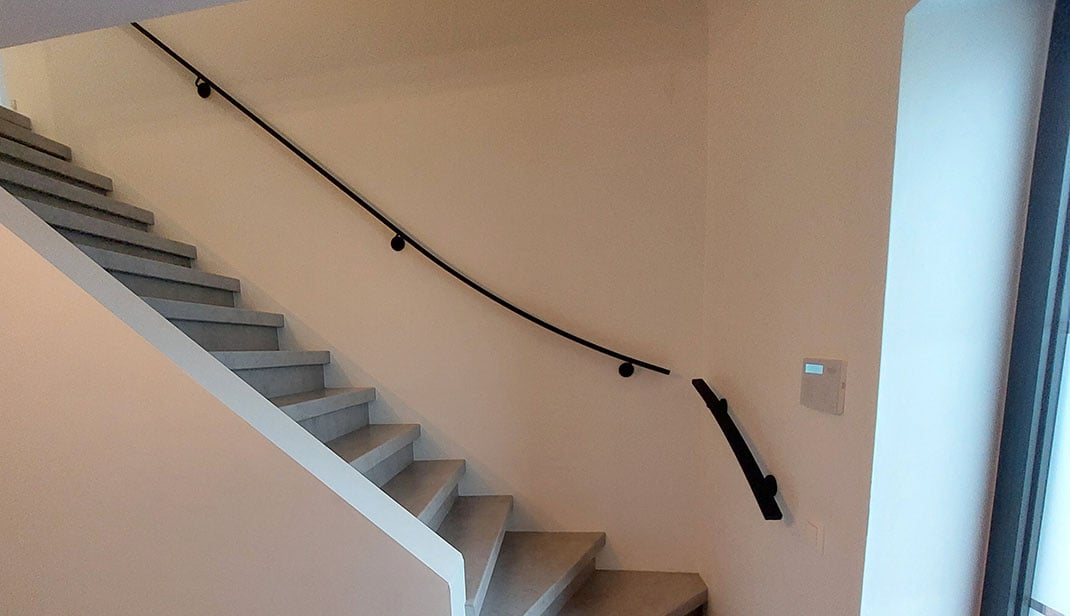 Stalen Gebogen Trapleuning Plat