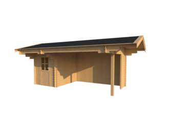 Winterswijk tuinhuis klassiek dak met veranda 200 cm x 250 cm + 350 cm x 350 cm