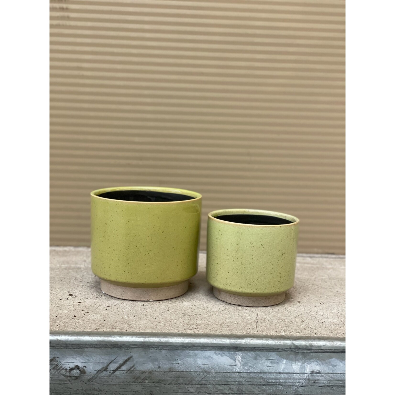 Pot stippels pistache/crème