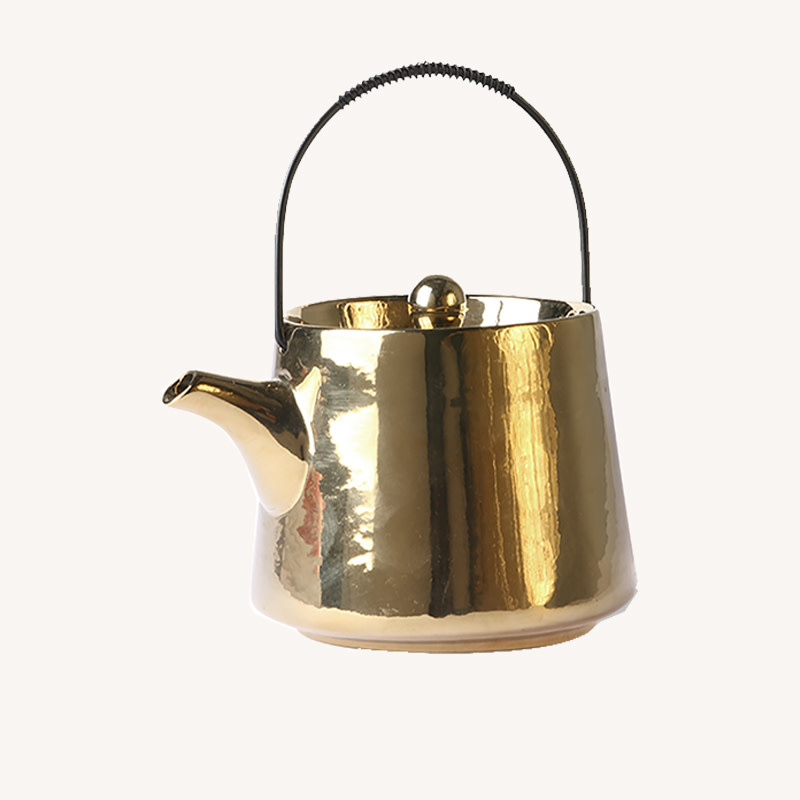 tea pot Gold - Groene Vingers Delft