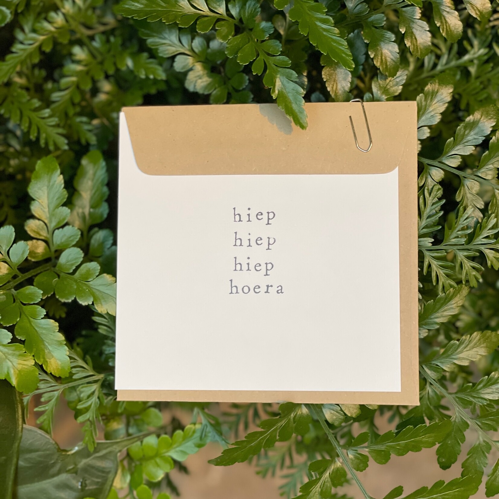 Kaart tekst - hiep hiep hiep hoera