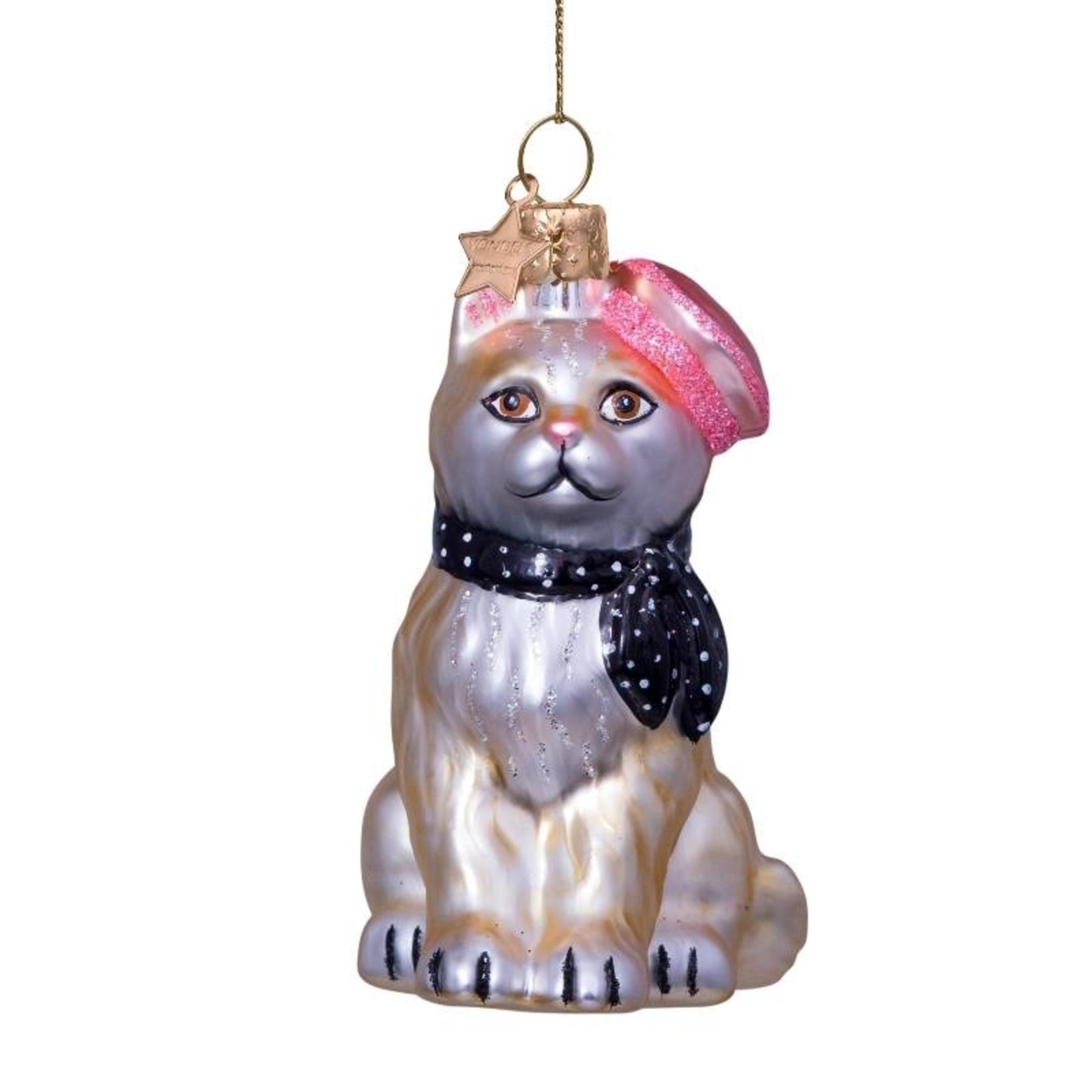 Vondels Ornament cat with barret