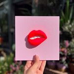 3D tegel roze - neon lippen