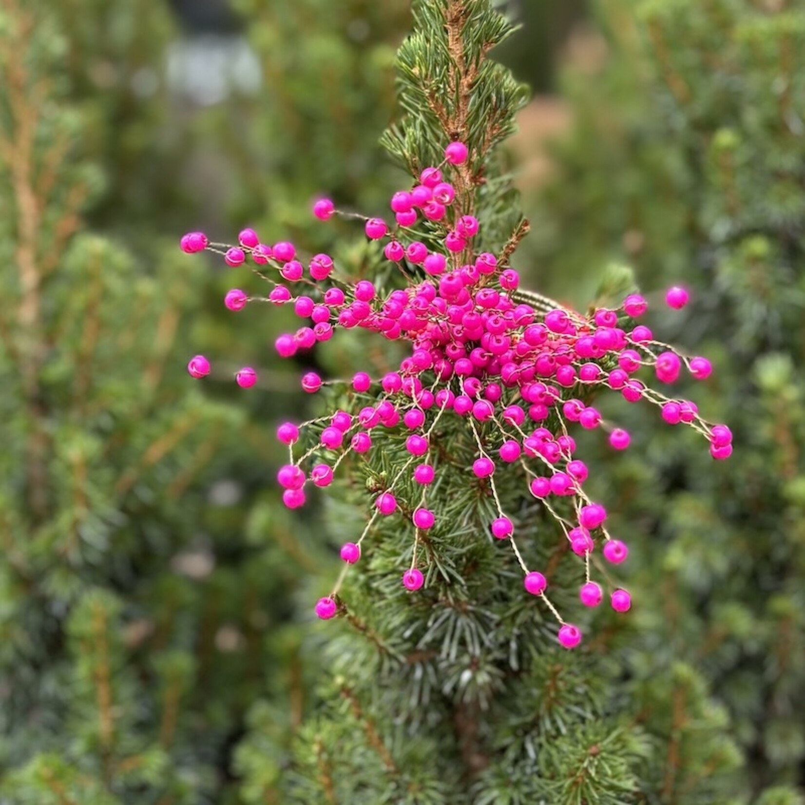 Servetring met kralen - roze