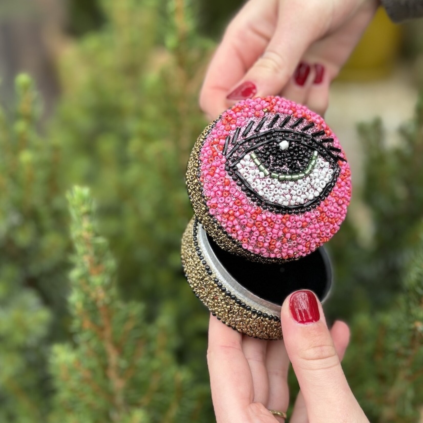 Juwelendoosje oog - roze