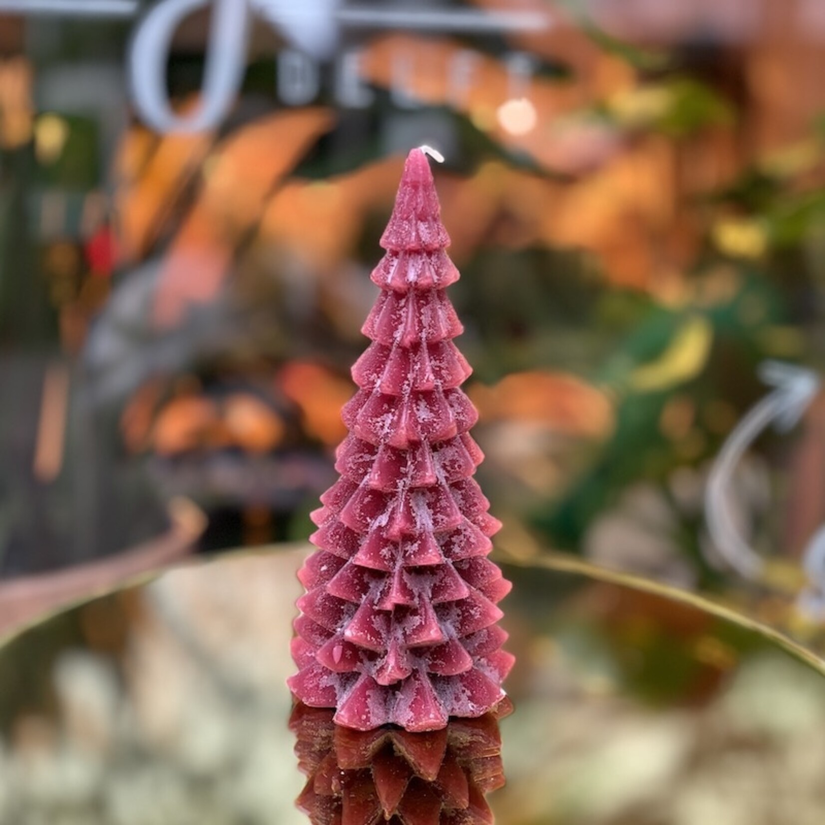 Kerstboom kaars L - rood tinten