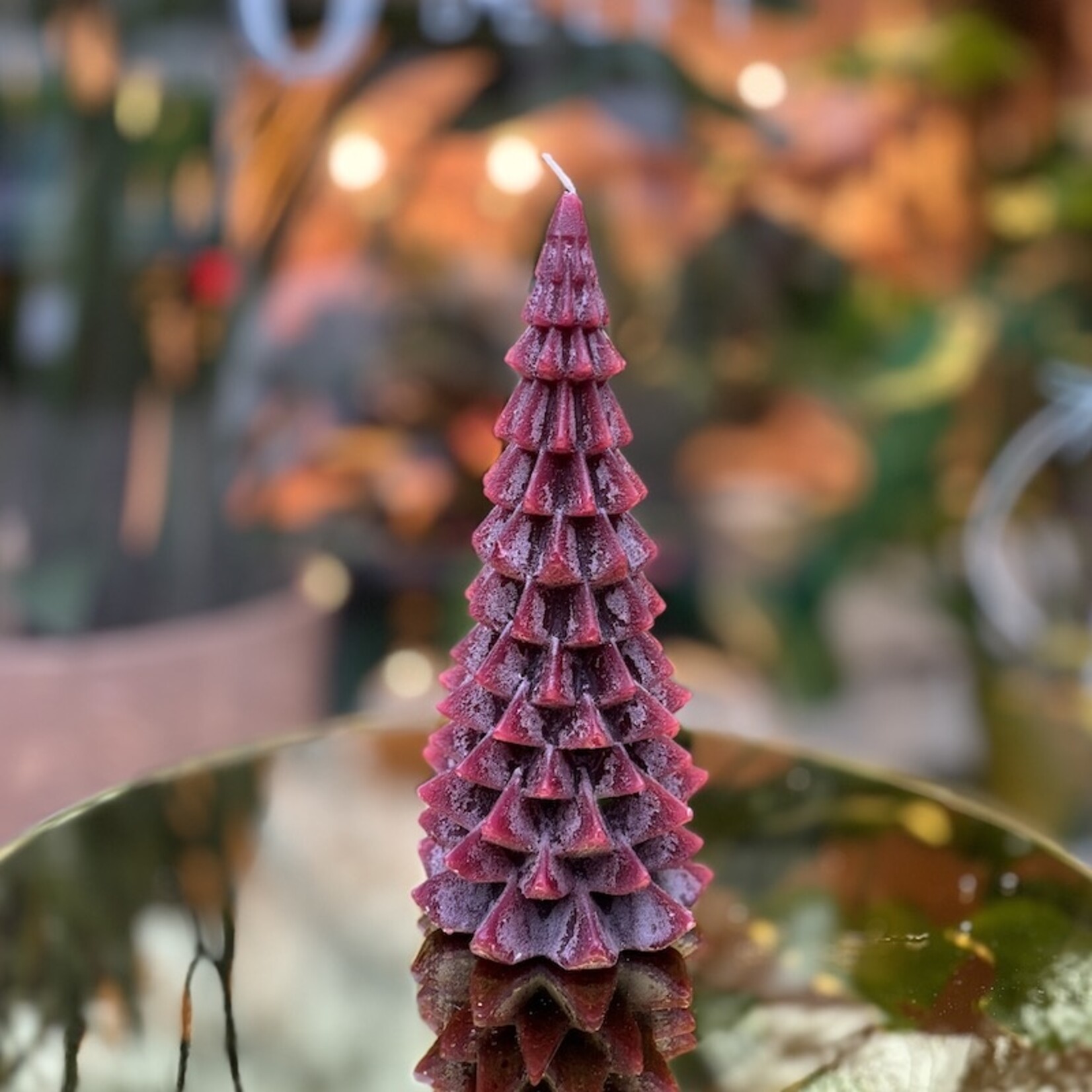 Kerstboom kaars L - rood tinten