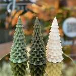 Kerstboom kaars L - groen tinten Kerstboom kaars L - groen tinten