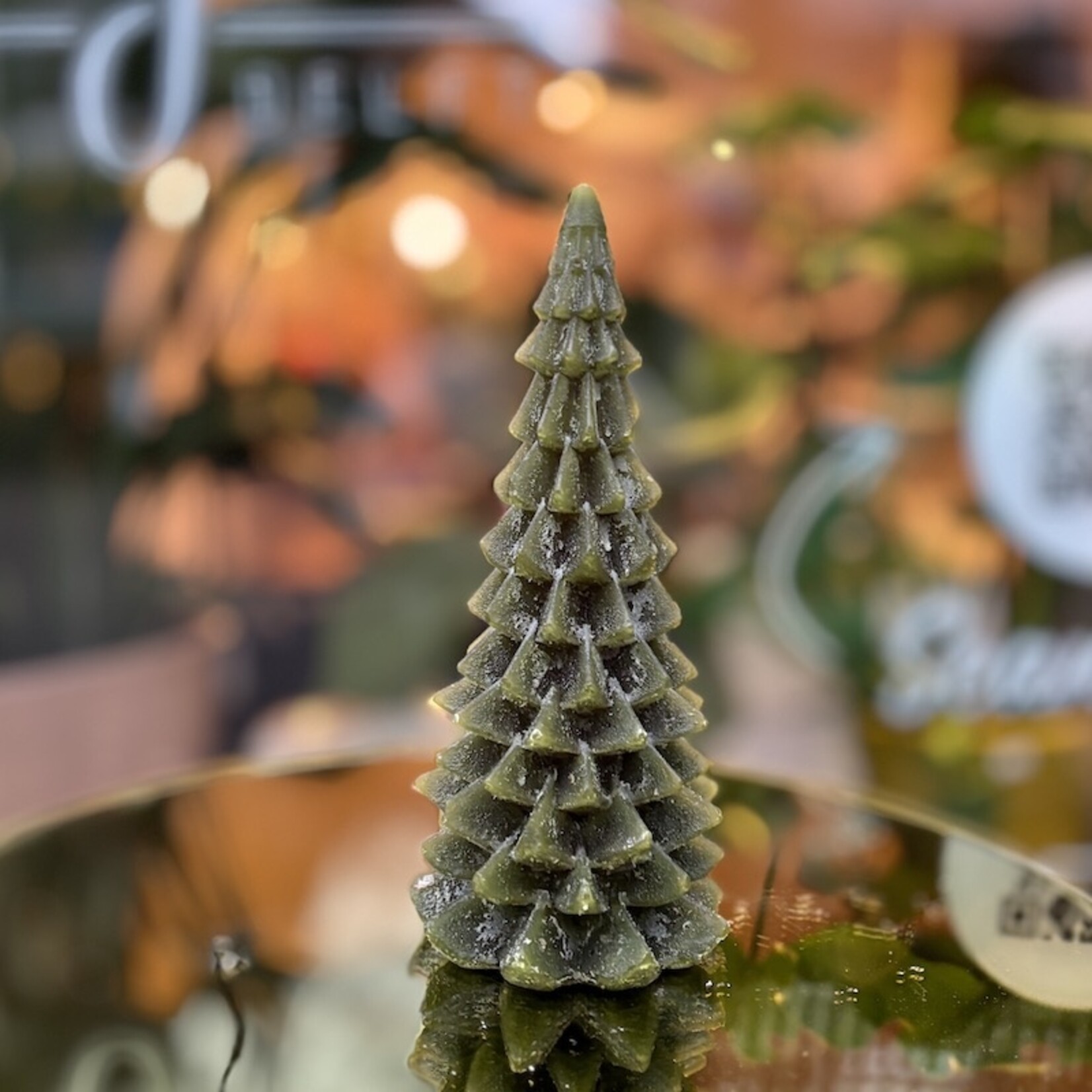 Kerstboom kaars L - groen tinten