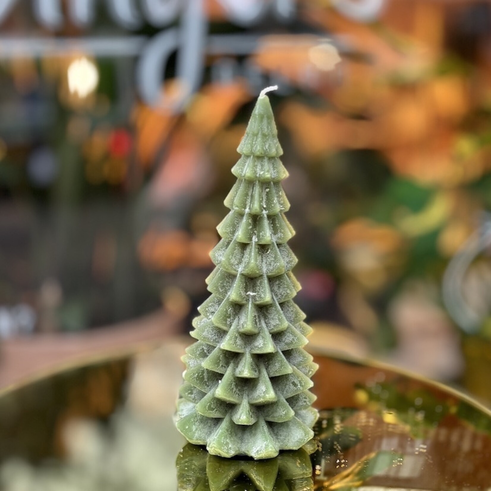 Kerstboom kaars L - groen tinten