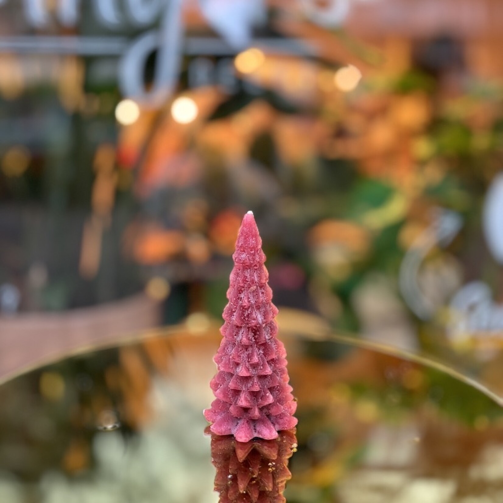 Kerstboom kaars S - rood tinten