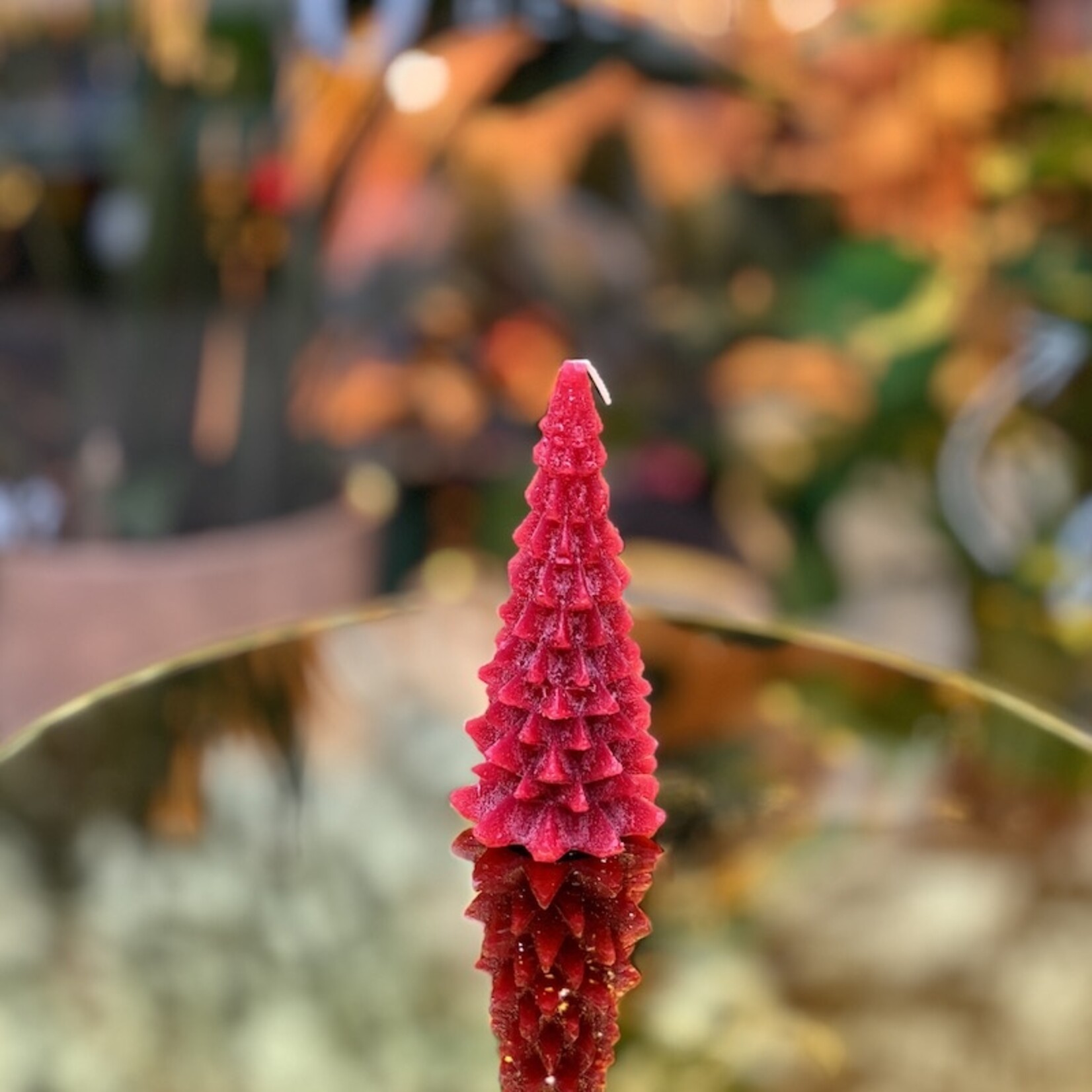 Kerstboom kaars S - rood tinten