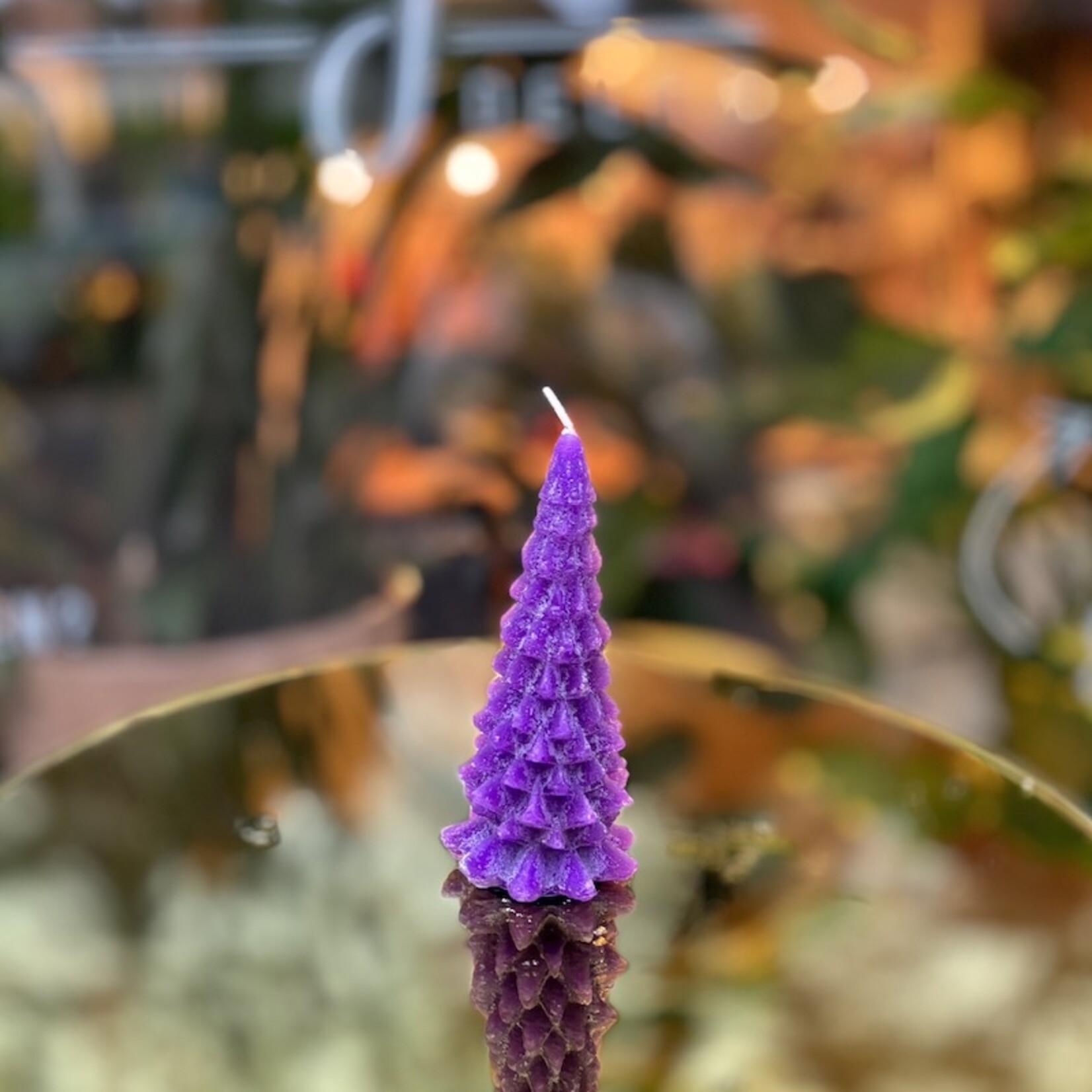 Kerstboom kaars S - lila/roze tinten