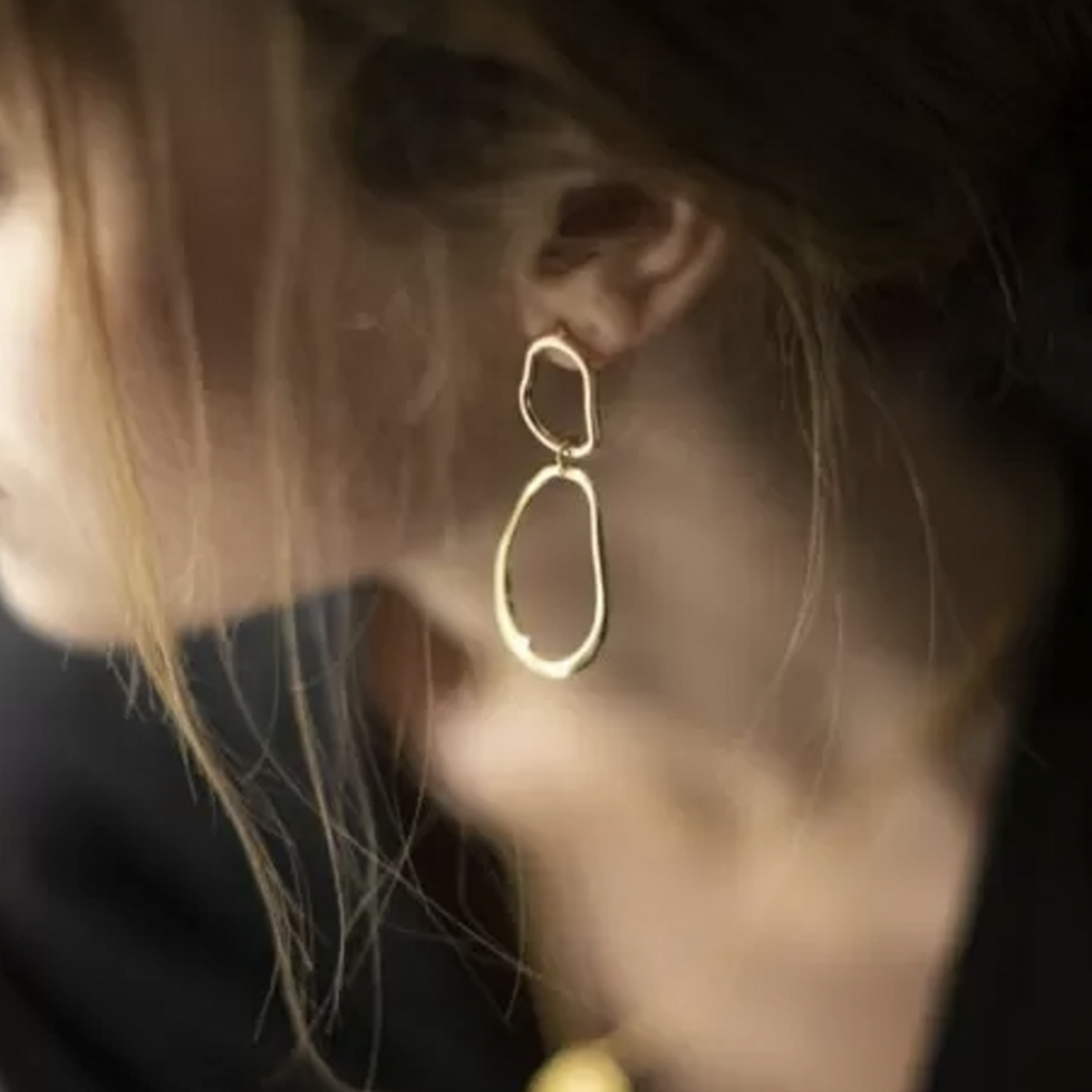 Oorbellen - lange open oorstekers organisch