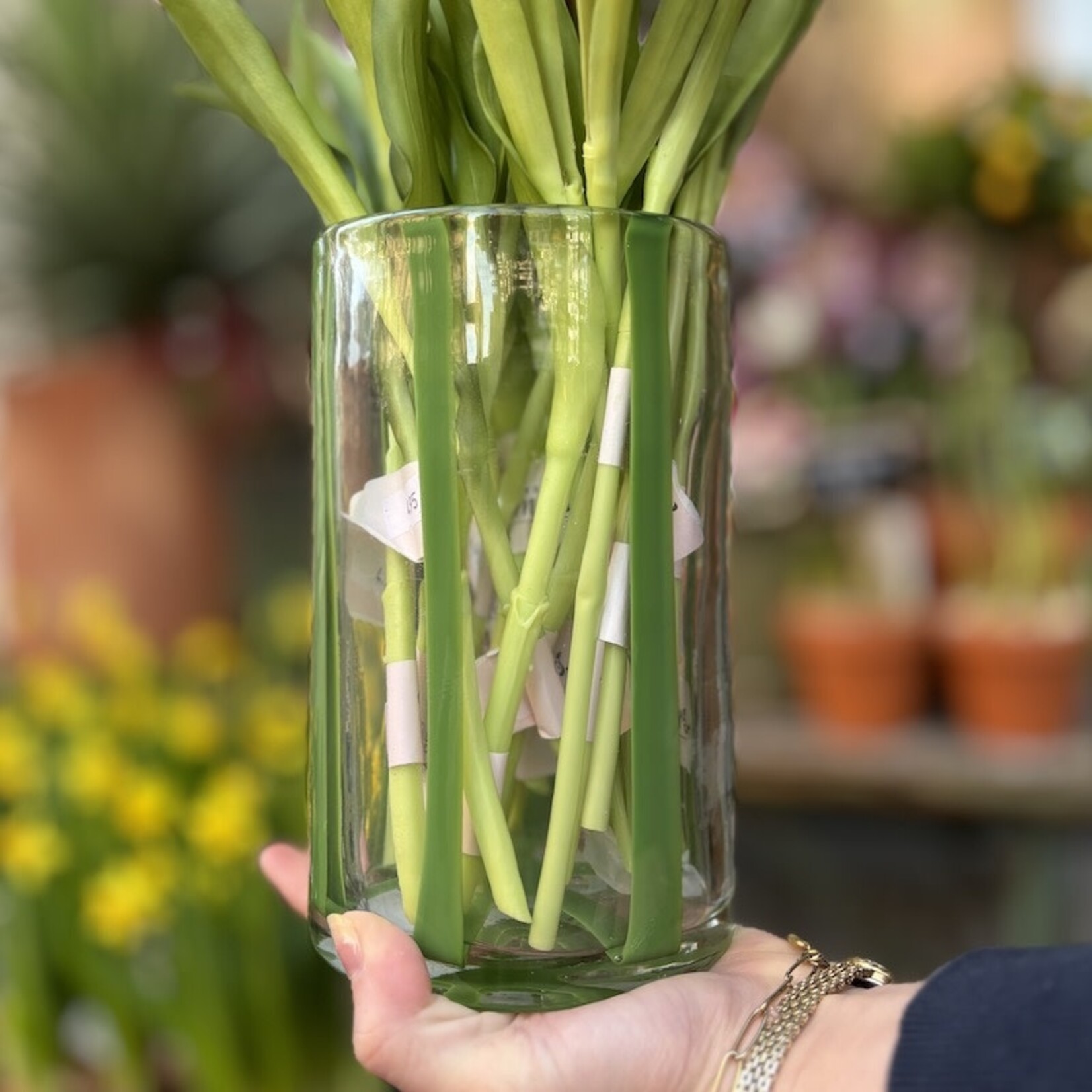 Vaas - glas met groene strepen