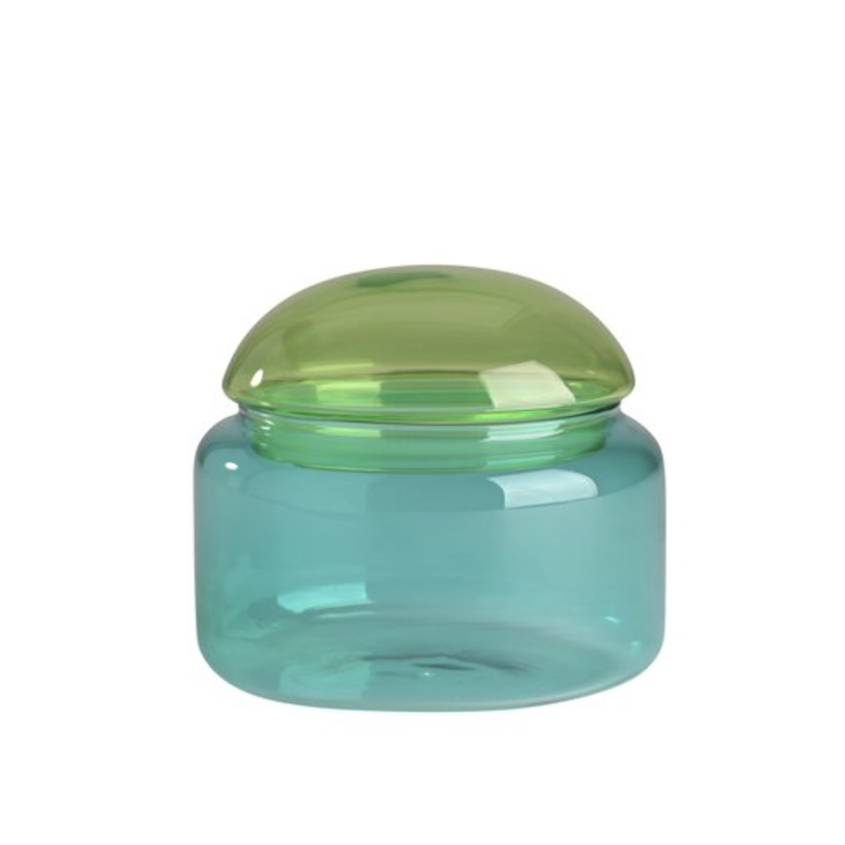 Glazen jar - blauw/groen M