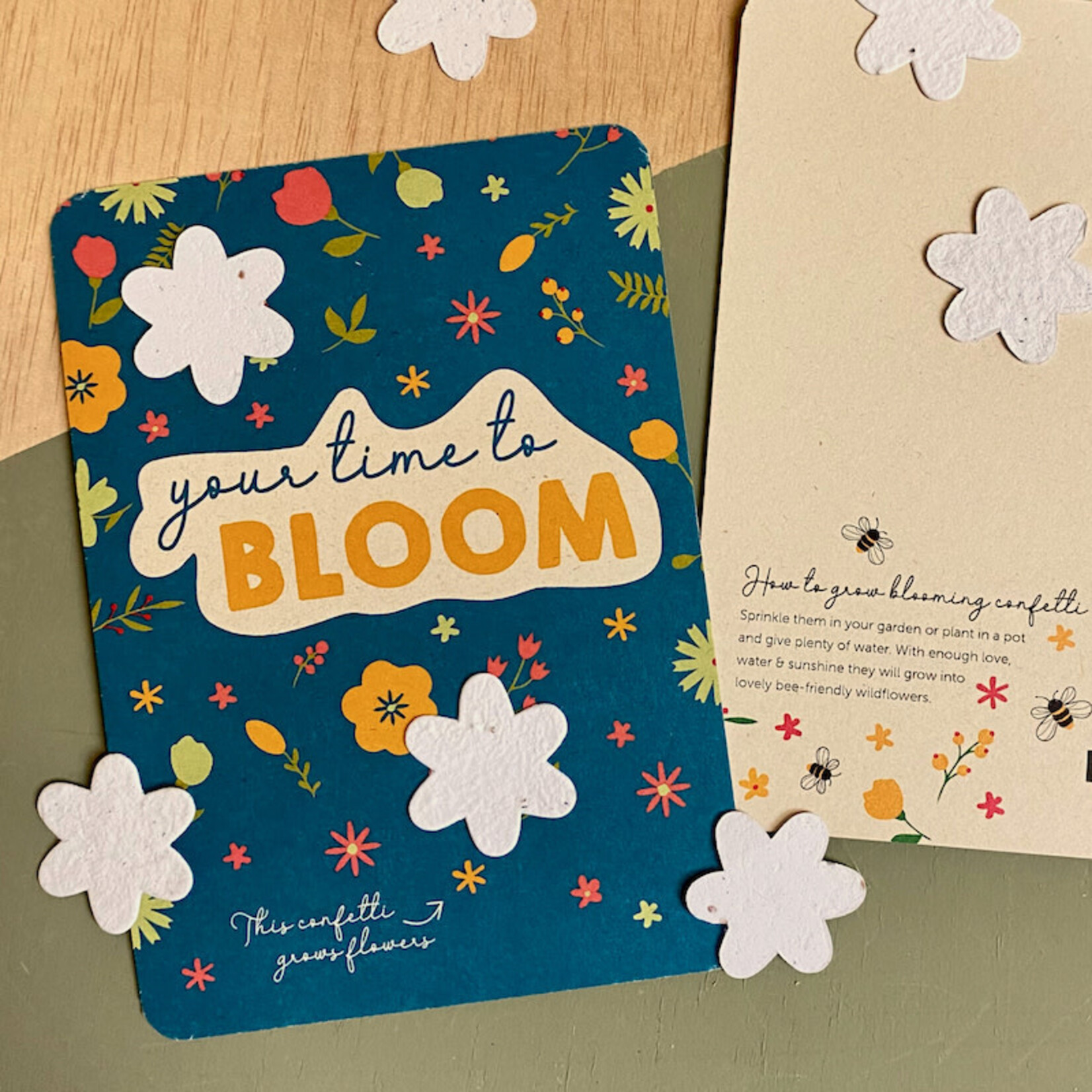 Confetti kaart met zaden - Your time to bloom
