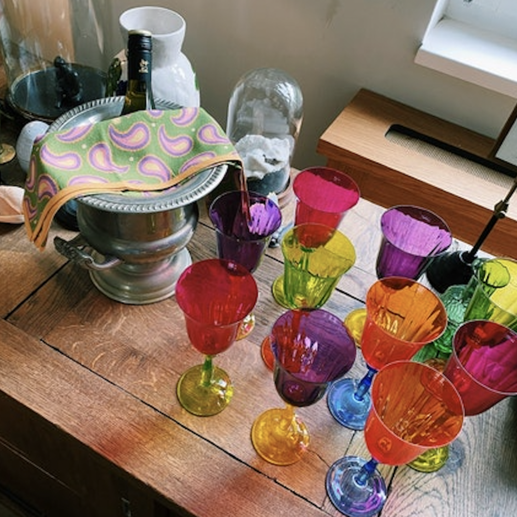 Anna+Nina - Multicoloured Wine Glass - paars