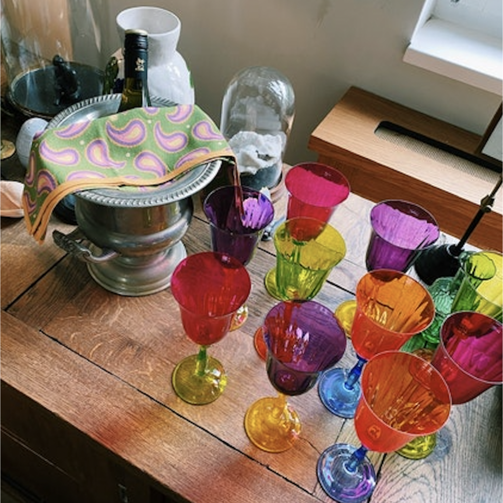 Anna+Nina Anna+Nina - Multicoloured Wine Glass - paars