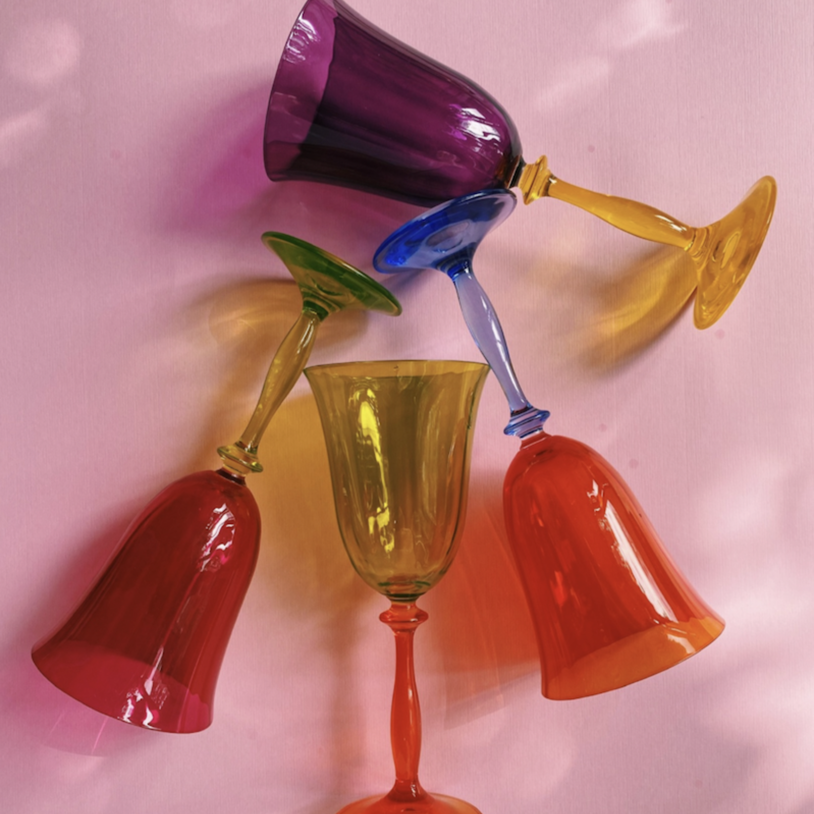 Anna+Nina - Multicoloured Wine Glass - paars