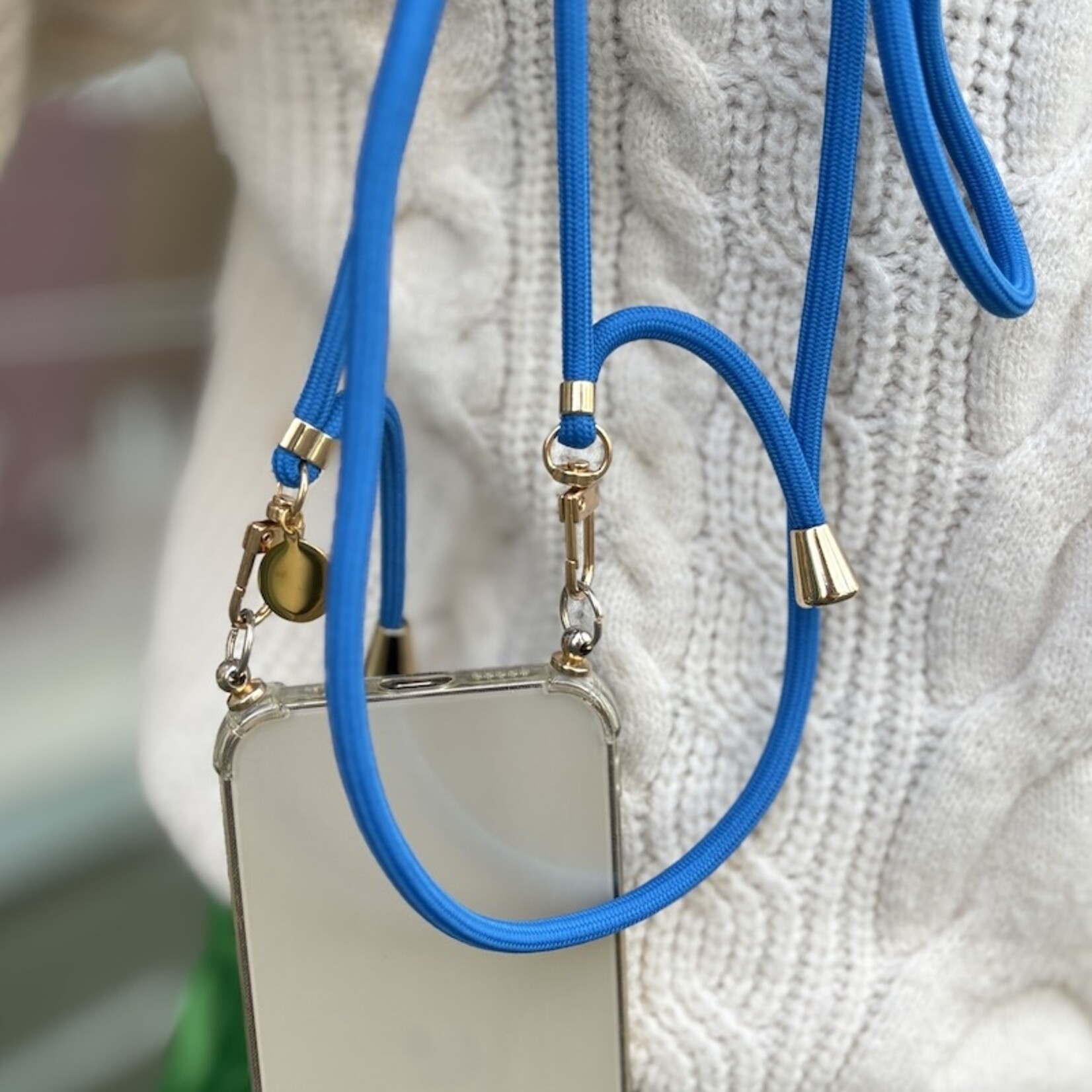 Telefoonkoord - blauw - lang