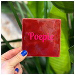 Bludd Tegeltje - poepie, cerise met neon roze